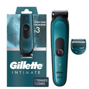 NEW Gillette Intimate i3 Men's Pubic Hair Electric Trimmer for Men, Waterproof